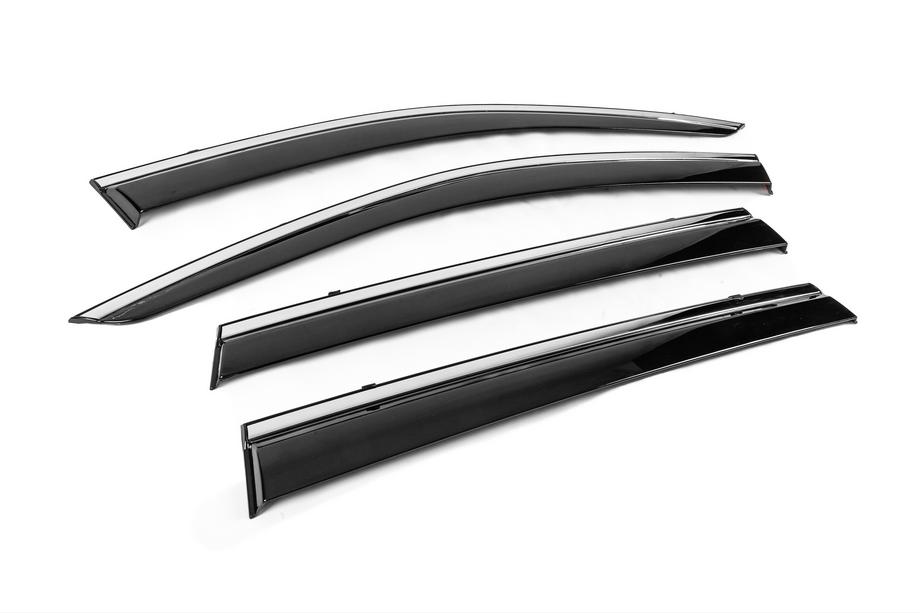 Jeep Cherokee KL 2013- Deflectoare geamuri cu ornament cromat Niken Luxury (4 buc) Foto 3