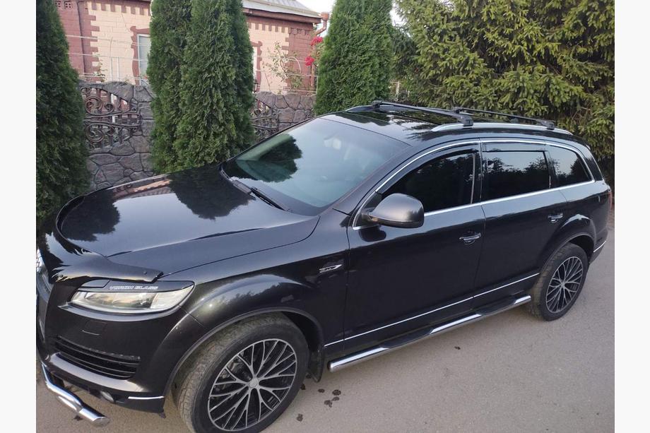 Audi Q7 2005-2015 Bare portbagaj (transversale) pentru bare longitudinale integrate Skybar V2 120 cm (set 2 buc) Negru Foto 1