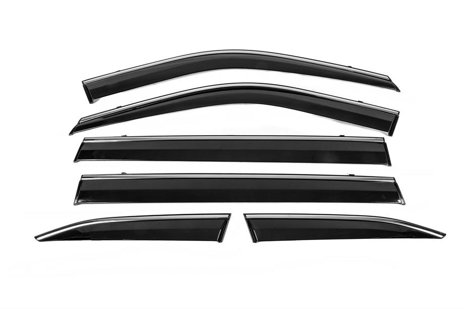Toyota Highlander 2019- Deflectoare geamuri cu ornament cromat Niken Luxury (6 buc) Foto 1