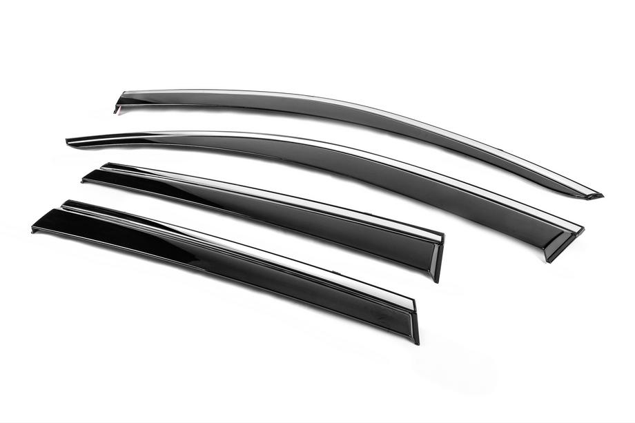 Volkswagen Touareg 2010-2018 Deflectoare geamuri cu ornament cromat Niken Luxury (4 buc) Foto 2