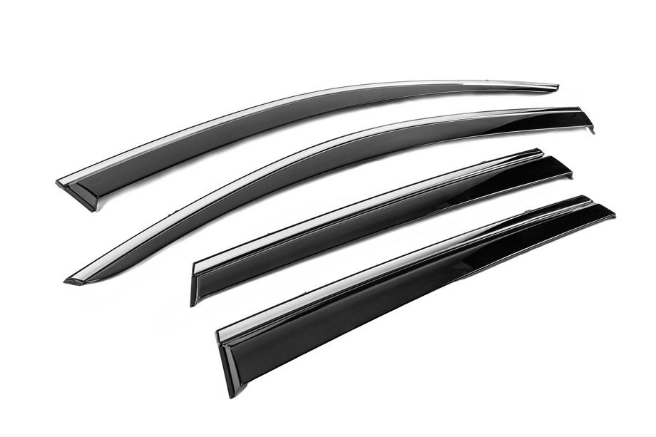 Volkswagen Touareg 2010-2018 Deflectoare geamuri cu ornament cromat Niken Luxury (4 buc) Foto 3