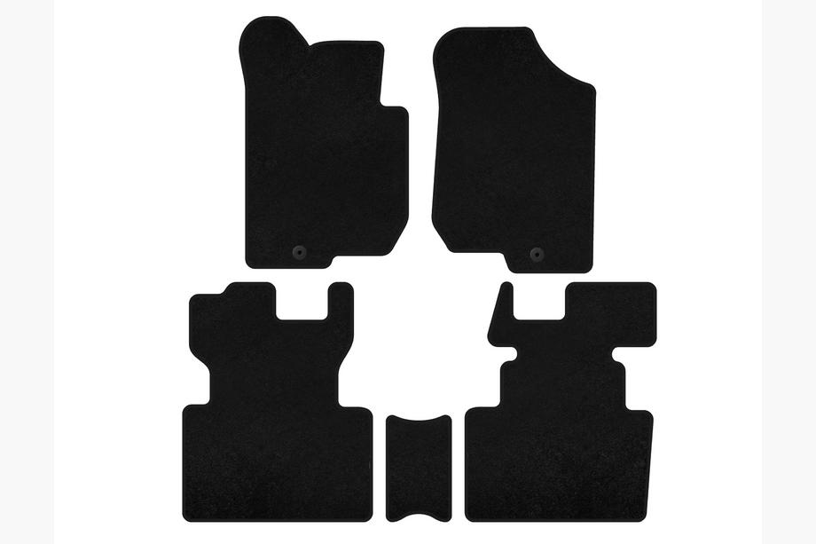 Kia Carens 1999-2012 Covorase textile Deluxe (2006-2012, 2 randuri, 7 locuri, Negru) Foto 1
