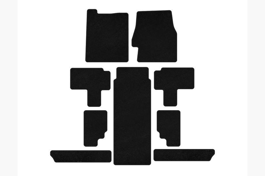 Kia Carnival 2002-2013 Covorase textile Deluxe (Set complet, Negru) Image