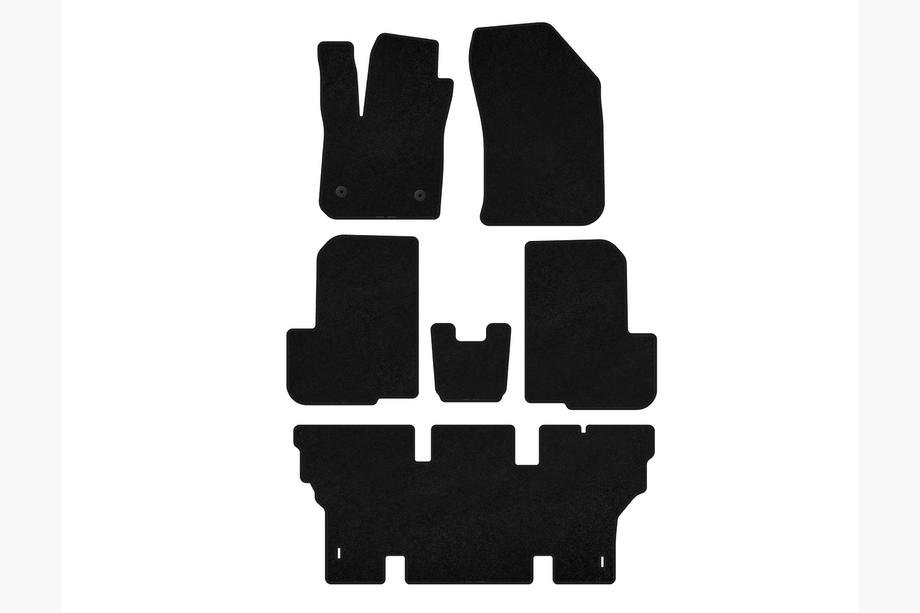 Dacia Lodgy 2012-2022 Covorase textile Deluxe (3 randuri, 7 locuri, negru) Foto 1
