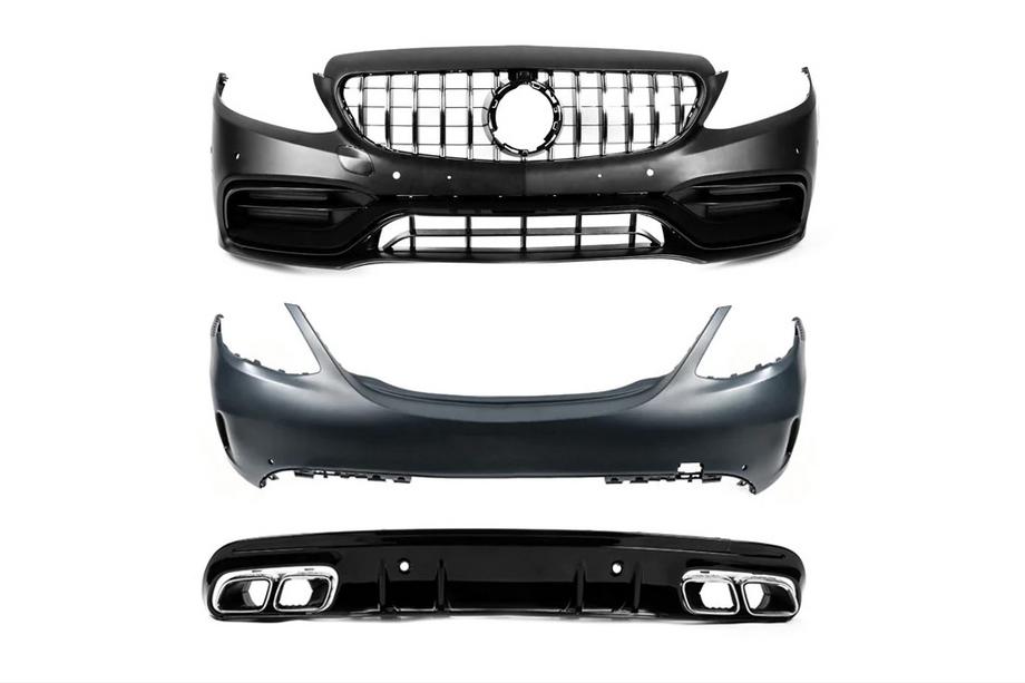 Mercedes C-class W205 2014-2021 Kit caroserie cu bara spate completa (AMG C63-designs 2018-2021) Foto 1