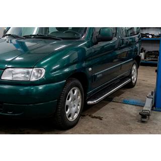 Praguri Laterale Maydos V1 (2 buc, Aluminiu si Otel Inoxidabil) Peugeot Partner 1996-2008 foto 1