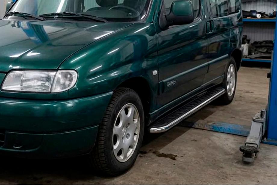 Peugeot Partner 1996-2008 Praguri Laterale Maydos V1 (2 buc, Aluminiu si Otel Inoxidabil) Image