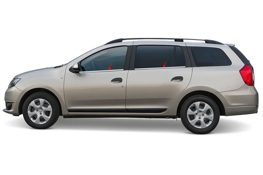 Renault Logan MCV 2013-2022 Ornamente geamuri inox (4 buc) Image