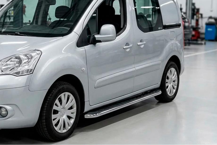 Peugeot Partner Tepee 2008-2018 Praguri Laterale Maydos V1 (2 buc, Aluminiu si Otel Inoxidabil) Image