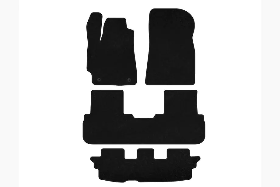 Toyota Highlander 2008-2013 Covorase textile Premium (3 randuri, Negru) Foto 1
