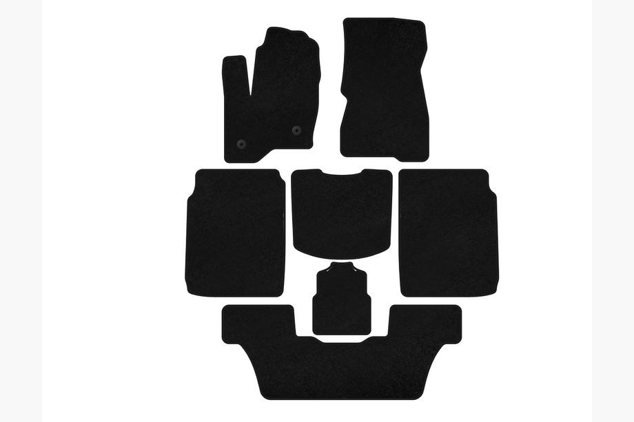Ford Flex 2009-2019 Covorase textile Premium (3 randuri, 2013-2019, Negru) Image