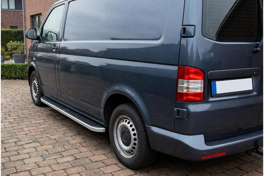 Volkswagen T5 Transporter 2003-2010 Praguri Laterale Tayga Grey (2 buc, Aluminiu) Doar pentru ampatament scurt Foto 1