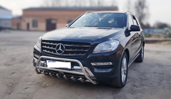Mercedes GLE/ML class W166 2011-2018 Bullbar WT003 (Inox) foto 2