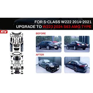 Kit restyling catre W223 S63 AMG (cu manere usi si insertii)