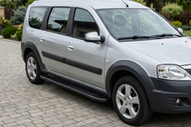 Dacia Logan MCV 2004-2014 Praguri Laterale Bosphorus Black (2 buc, Aluminiu) foto 1