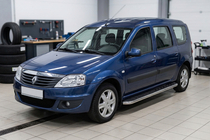 Renault Logan MCV 2005-2013 Praguri Laterale Maydos V1 (2 buc, Aluminiu si Otel Inoxidabil) foto 1