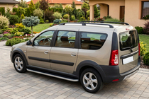 Renault Logan MCV 2005-2013 Praguri Laterale Tayga Grey (2 buc, Aluminiu) foto 1