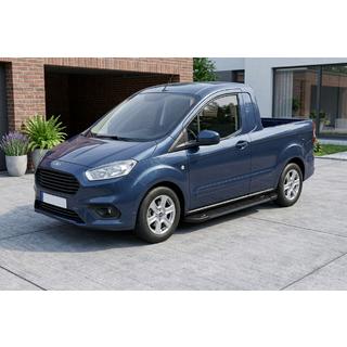 Praguri Laterale RedLine Black (2 buc, Aluminiu) Ford Courier 2014-2023 foto 1