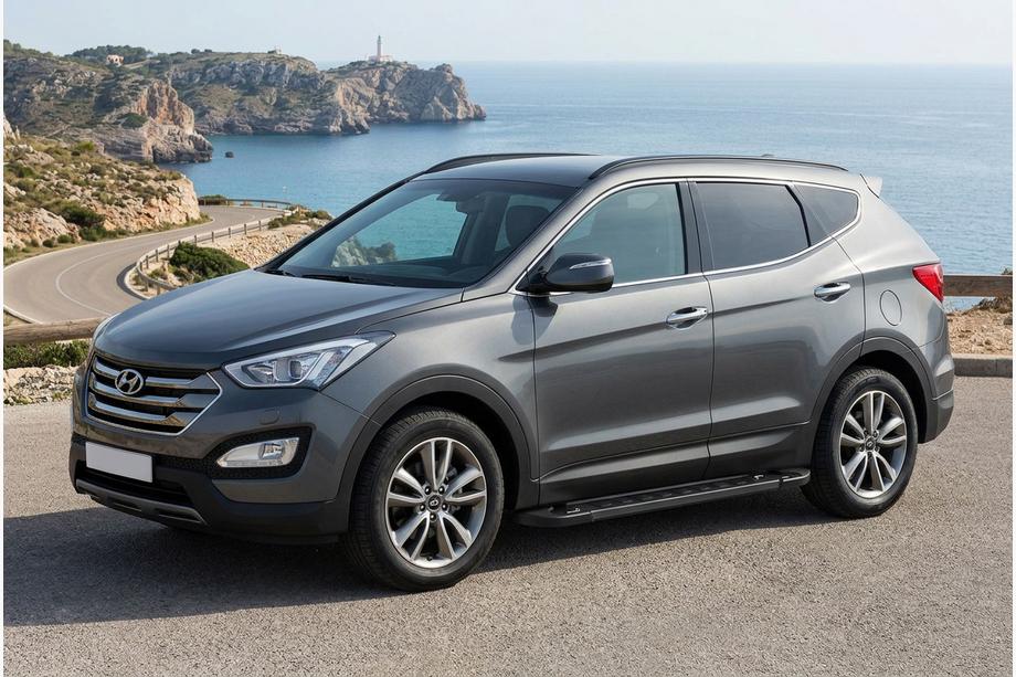 Hyundai Santa Fe 3 2012-2018 Praguri Laterale RedLine Black (2 buc, Aluminiu) Image