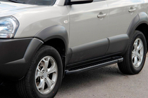 Hyundai Tucson JM 2004- Praguri Laterale Allmond Black (2 buc, Aluminiu) foto 1