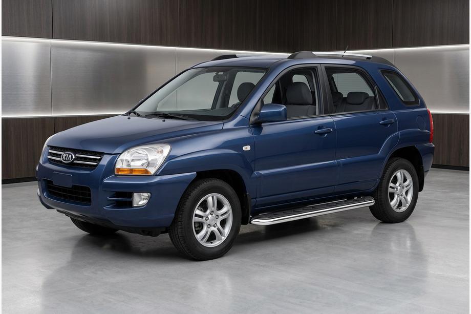 Kia Sportage 2004-2010 Praguri Laterale Maydos V1 (2 buc, Aluminiu si Otel Inoxidabil) Image