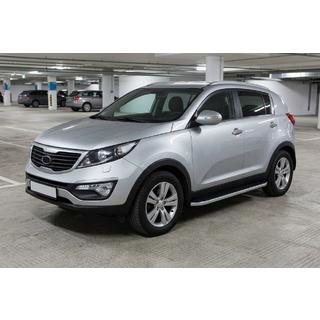 Praguri Laterale Tayga Grey (2 buc, Aluminiu) Kia Sportage 2010-2015 foto 1