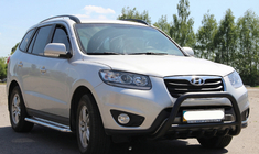 Hyundai Santa Fe 2 2006-2012 Bull Bar WT003 Negru (Otel Inoxidabil) foto 5