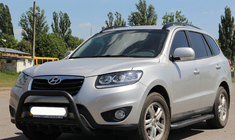 Hyundai Santa Fe 2 2006-2012 Bull Bar WT003 Negru (Otel Inoxidabil) foto 4