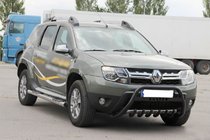 Dacia Duster 2008-2018 Bullbar cu Inscription WT004 Negru (Otel Inoxidabil) foto 2