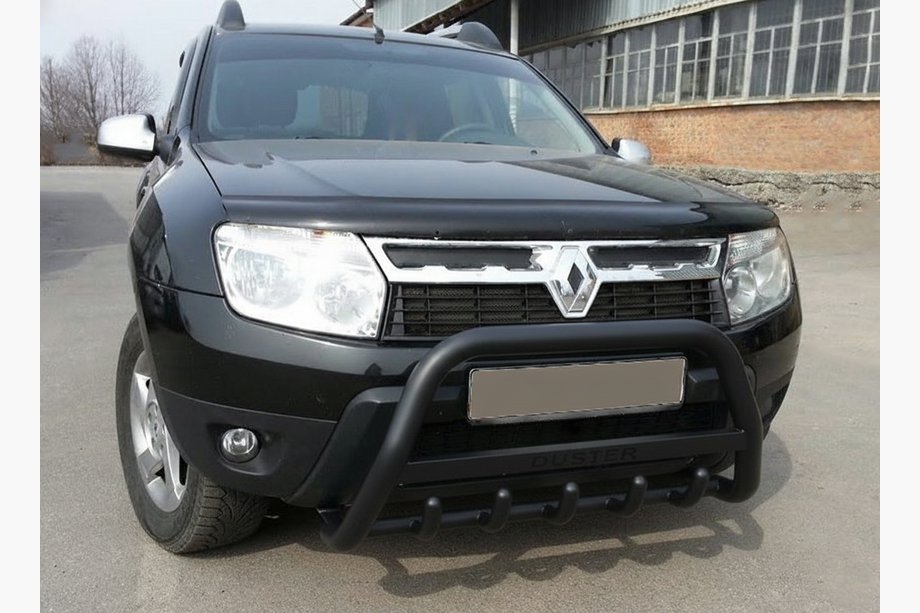 Dacia Duster 2008-2018 Bullbar cu Inscription WT004 Negru (Otel Inoxidabil) Image