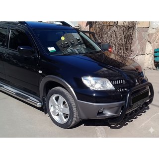 Bull Bar WT004 Negru (Otel Inoxidabil) Mitsubishi Outlander 2001-2006 foto 4