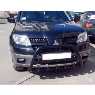 Bull Bar WT004 Negru (Otel Inoxidabil) Mitsubishi Outlander 2001-2006 foto 1