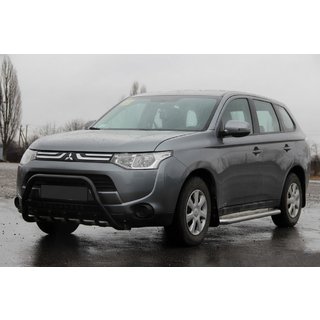 Bull Bar WT004 Negru (Otel Inoxidabil) Mitsubishi Outlander 2012-2021 foto 1