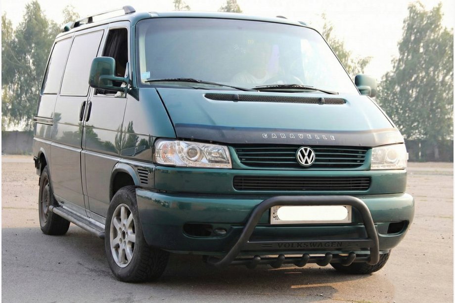 Volkswagen T4 Caravelle/Multivan 1990–2003 Bull Bar WT004 Negru (Otel Inoxidabil) Foto 1