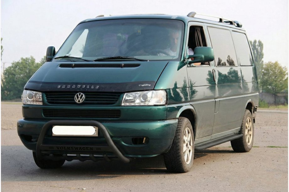 Volkswagen T4 Caravelle/Multivan 1990–2003 Bull Bar WT004 Negru (Otel Inoxidabil) Foto 2