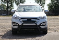 Hyundai Santa Fe 3 2012-2018 Bara Fata WT003 Negru (Otel Inoxidabil) foto 3
