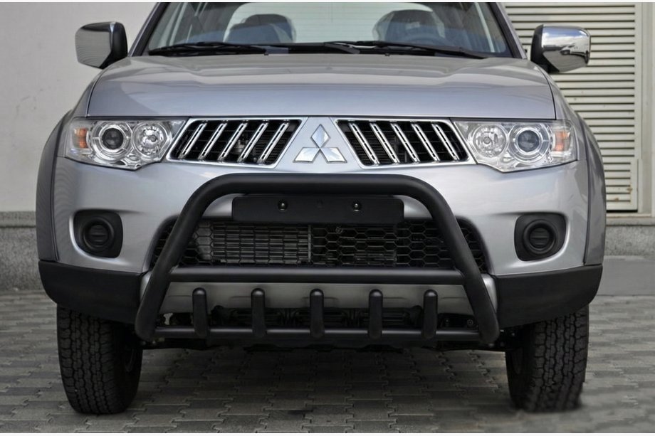 Mitsubishi Pajero Sport 2008-2015 Protectie Fata WT003 Negru (Otel Inoxidabil) Foto 3
