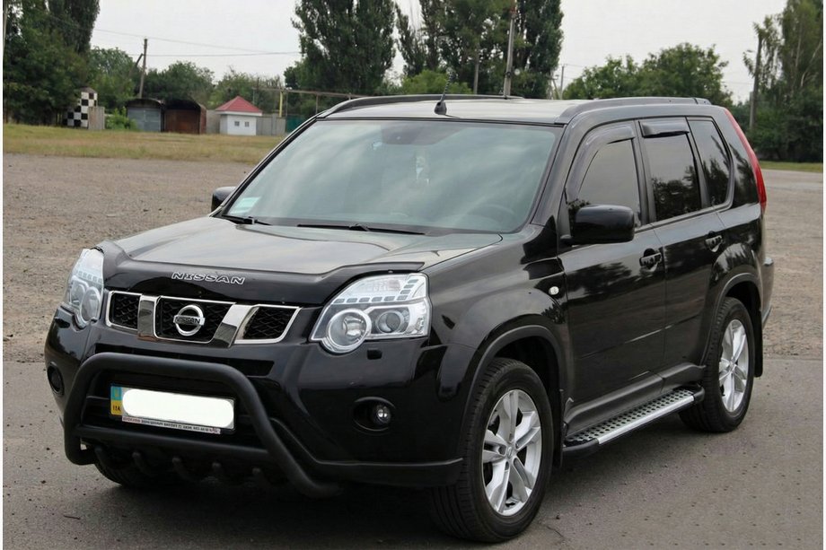 Nissan X-trail T31 2007-2014 Protectie Fata WT003 Negru (Otel Inoxidabil) Foto 1