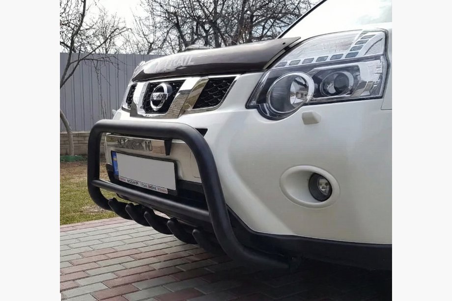 Nissan X-trail T31 2007-2014 Protectie Fata WT003 Negru (Otel Inoxidabil) Foto 9