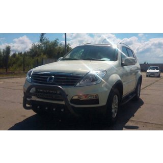 Bull Bar WT004 Negru (Otel Inoxidabil) SsangYong Rexton I 2001-2017 foto 2