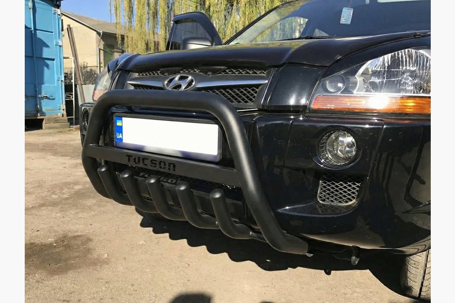 Hyundai Tucson JM 2004- Bull Bar WT004 Negru (Otel Inoxidabil) Image