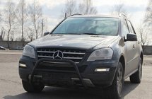 Mercedes ML W164 2005-2011 Bull Bar WT003 Negru (Otel Inoxidabil) foto 4