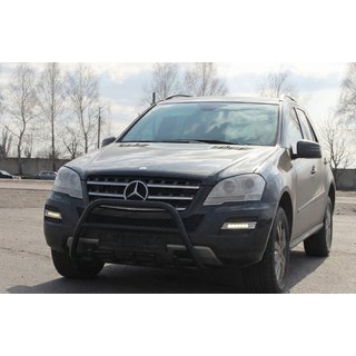 Bull Bar WT003 Negru (Otel Inoxidabil) Mercedes ML W164 2005-2011 foto 4