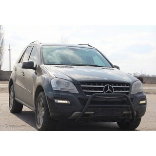 Bull Bar WT003 Negru (Otel Inoxidabil) Mercedes ML W164 2005-2011 foto 3