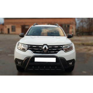Bullbar cu Inscription WT004 Negru (Otel Inoxidabil) Renault Duster 2018-2024 foto 3