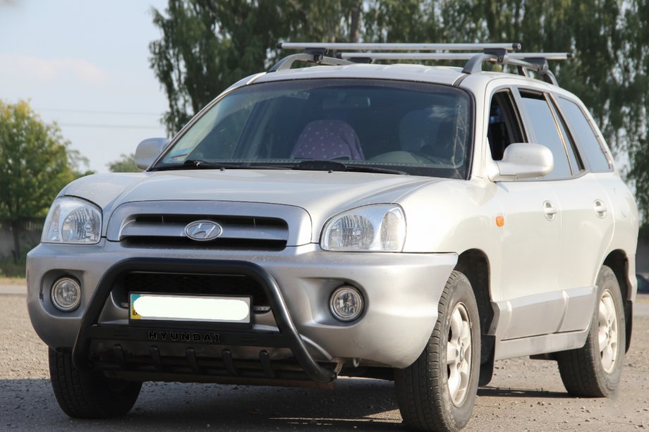 Hyundai Santa Fe 1 2000-2006 Bull Bar WT004 Negru (Otel Inoxidabil) Image