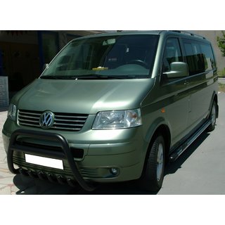 Bull Bar WT003 Negru (Otel Inoxidabil) Volkswagen T5 Caravelle 2004-2010 foto 3