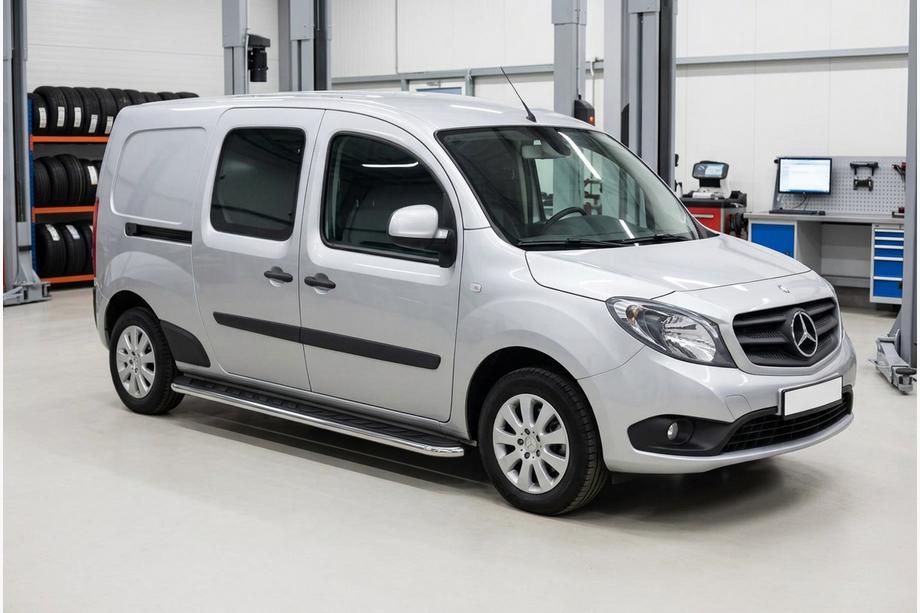 Mercedes Citan 2013-2021 Praguri Laterale Maydos V1 (2 buc, Aluminiu si Otel Inoxidabil) Image