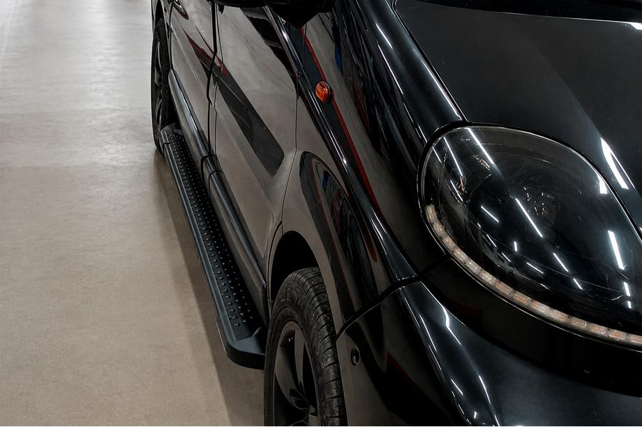 Nissan Primastar 2002-2014 Praguri Laterale Allmond Black (2 buc, Aluminiu) Ampatament Scurt Foto 3