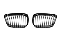 BMW 5 Series E39 1996-2003 Grile rinichi 1-Bar (2000-2003, negru lucios) foto 5